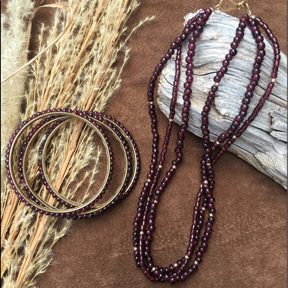 Garnet Colored Glass set